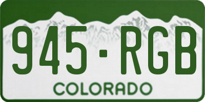 CO license plate 945RGB