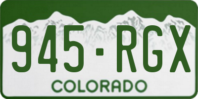 CO license plate 945RGX