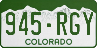 CO license plate 945RGY