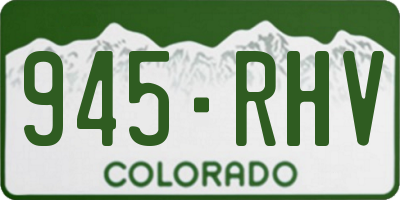 CO license plate 945RHV