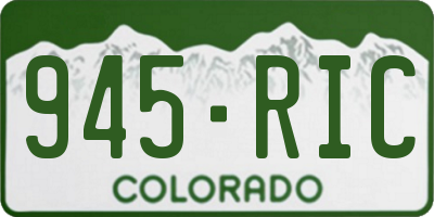 CO license plate 945RIC