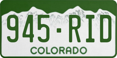 CO license plate 945RID