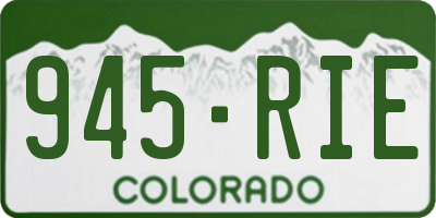 CO license plate 945RIE