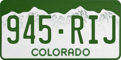 CO license plate 945RIJ