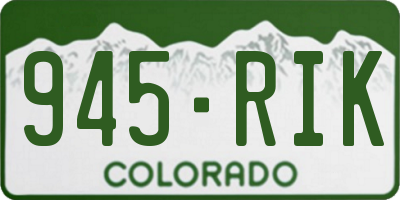CO license plate 945RIK