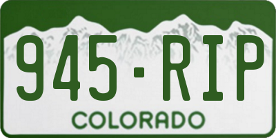 CO license plate 945RIP