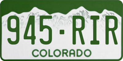 CO license plate 945RIR