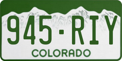 CO license plate 945RIY