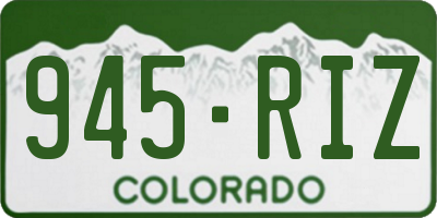 CO license plate 945RIZ