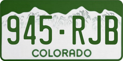 CO license plate 945RJB