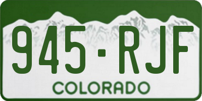 CO license plate 945RJF