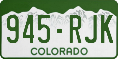 CO license plate 945RJK