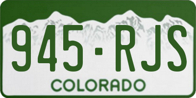 CO license plate 945RJS