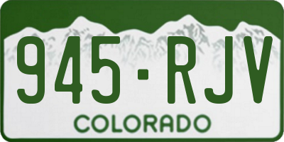 CO license plate 945RJV
