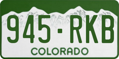 CO license plate 945RKB