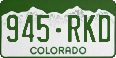 CO license plate 945RKD