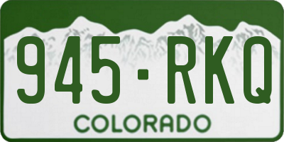 CO license plate 945RKQ