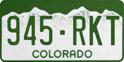 CO license plate 945RKT