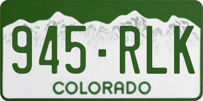 CO license plate 945RLK