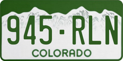 CO license plate 945RLN