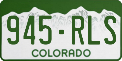 CO license plate 945RLS