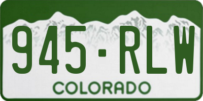 CO license plate 945RLW