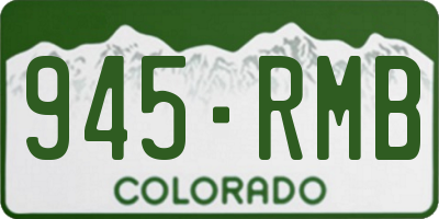 CO license plate 945RMB