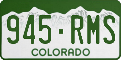 CO license plate 945RMS