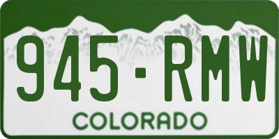 CO license plate 945RMW