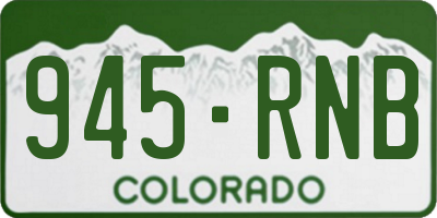CO license plate 945RNB