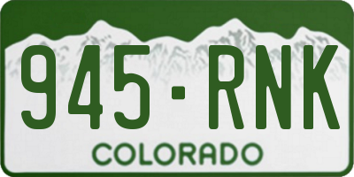CO license plate 945RNK