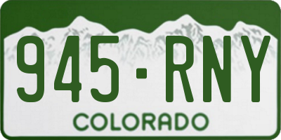 CO license plate 945RNY