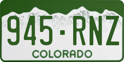 CO license plate 945RNZ
