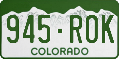 CO license plate 945ROK