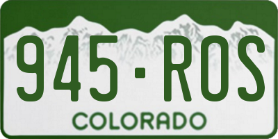 CO license plate 945ROS