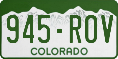 CO license plate 945ROV