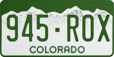 CO license plate 945ROX