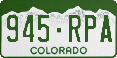 CO license plate 945RPA