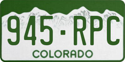 CO license plate 945RPC