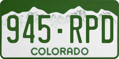 CO license plate 945RPD