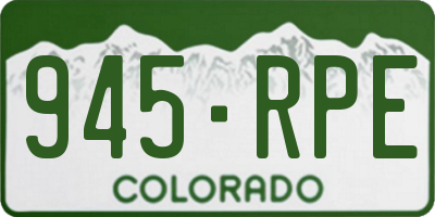 CO license plate 945RPE