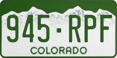 CO license plate 945RPF