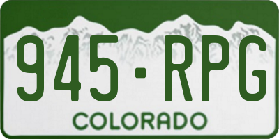 CO license plate 945RPG