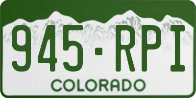 CO license plate 945RPI