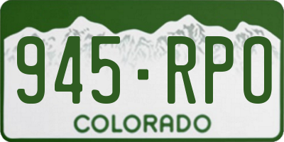 CO license plate 945RPO