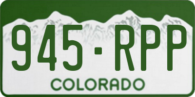 CO license plate 945RPP