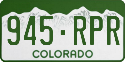 CO license plate 945RPR