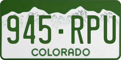 CO license plate 945RPU