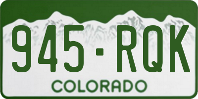 CO license plate 945RQK