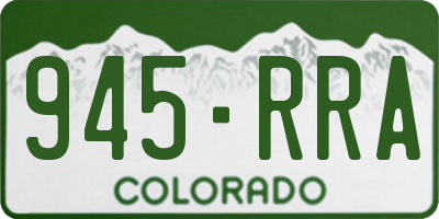 CO license plate 945RRA